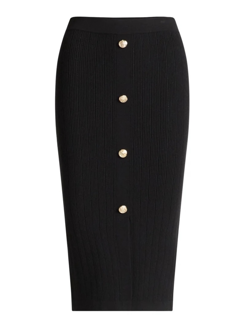 🎉NWT🎉sofia by sofia vergara Black Midi Skirt with gold Front Buttons